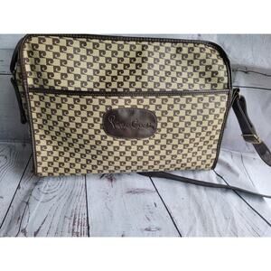 Vtg 60's Pierre Cardin MOD Monogram Signature Logo Carry On Over Night Bag Tote